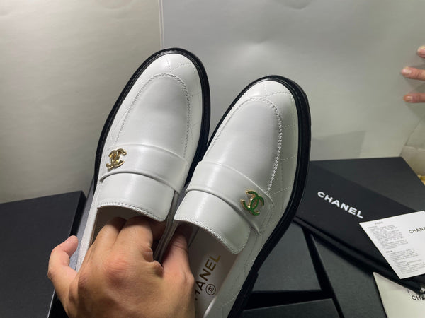 CC Moccasins 45mm White Lambskin