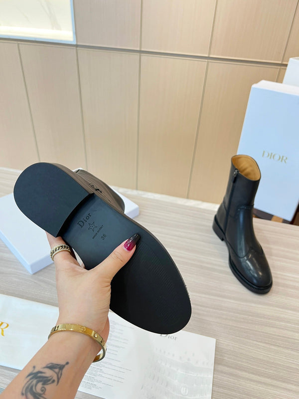 CD Short Boots Black Calfskin