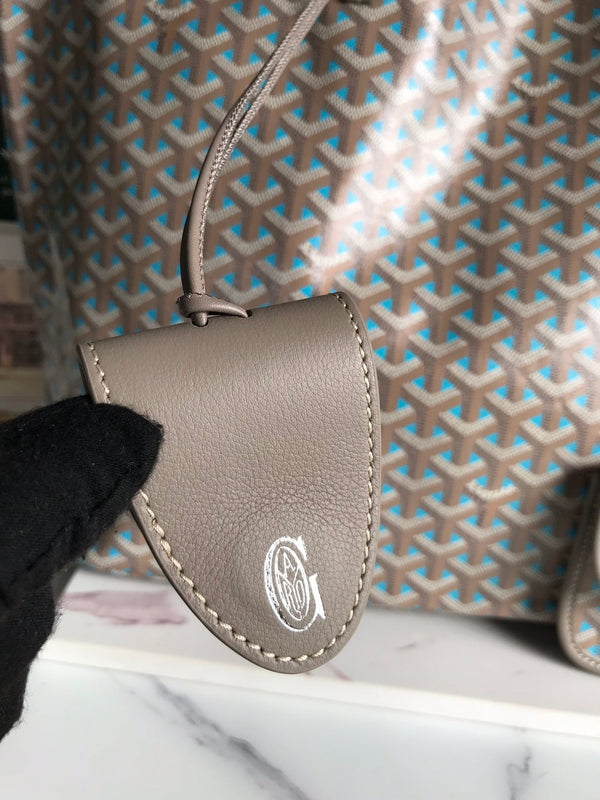 SAINT LOUIS PM 40 IN GREY MIX BLUE GOYARDINE CANVAS AND CALFSKIN