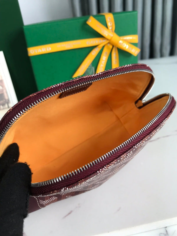 POCHETTE PER COSMETICI VENDÔME 17 IN TELA GOYARDINE ROSSO VINO E FINITURE IN PELLE DI VITELLO