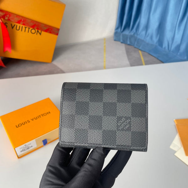 LV Enveloppe Carte De Visite Card Holder Damier Graphite Canvas 221501