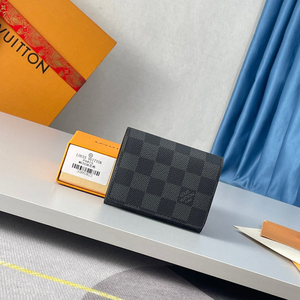LV Enveloppe Carte De Visite Card Holder Damier Graphite Canvas 221501