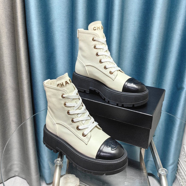 CC Ankle Boots White Lambskin