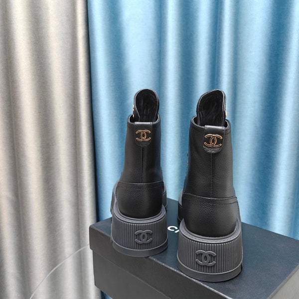 CC Ankle Boots Black Lambskin