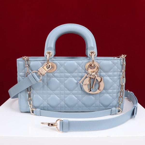 medium lady d-joy 26 cloud blue lambskin