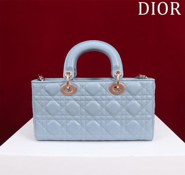 medium lady d-joy 26 cloud blue lambskin