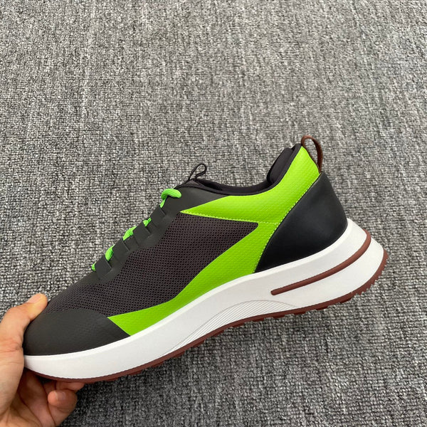 LP BRUNELLO SNEAKERS MULTI-IRON AND CHARTREUSE MESH CALFSKIN