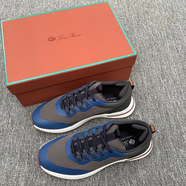 LP BRUNELLO SNEAKERS MULTI-GRAY AND NAVY MESH CALFSKIN