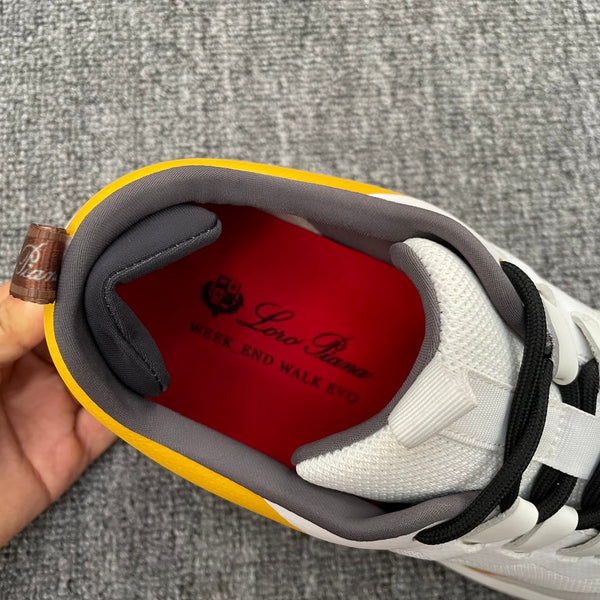 LP BRUNELLO SNEAKERS MULTI-WHITE AND YELLOW MESH CALFSKIN