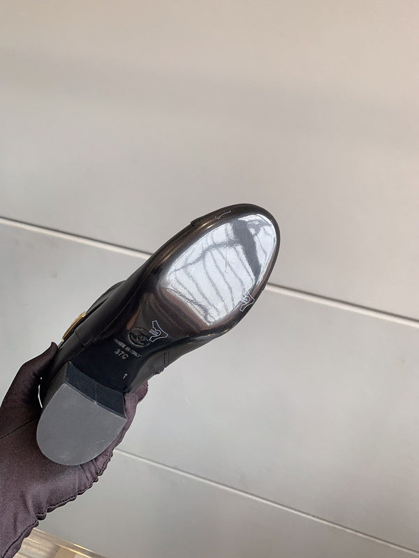 CC Square Toe Ankle Boots 70mm Black Cowhide 464564