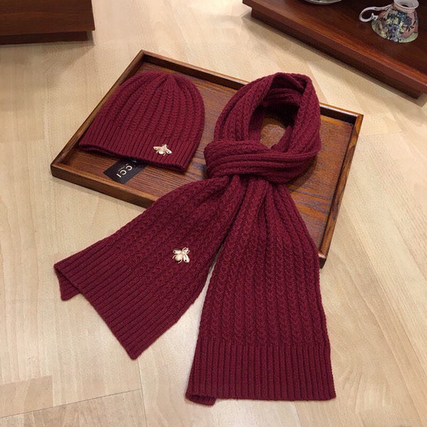 SET SCIARPA E CAPPELLO IN LANA ROSSO MARMELLATA 945022 