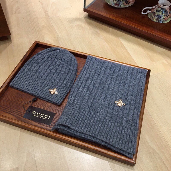 SET SCIARPA E CAPPELLO IN LANA GRIGIO SQUALO 945023 