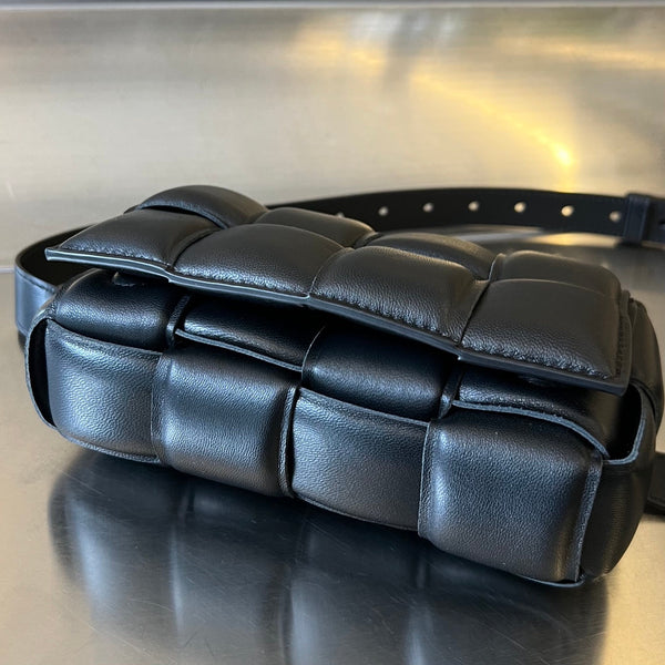 MINI CASSETTA 18 IN PELLE DI AGNELLO NERA