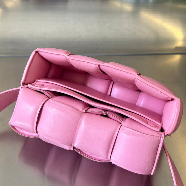 MINI CASSETTA 18 IN PELLE D'AGNELLO ROSA CHIARO