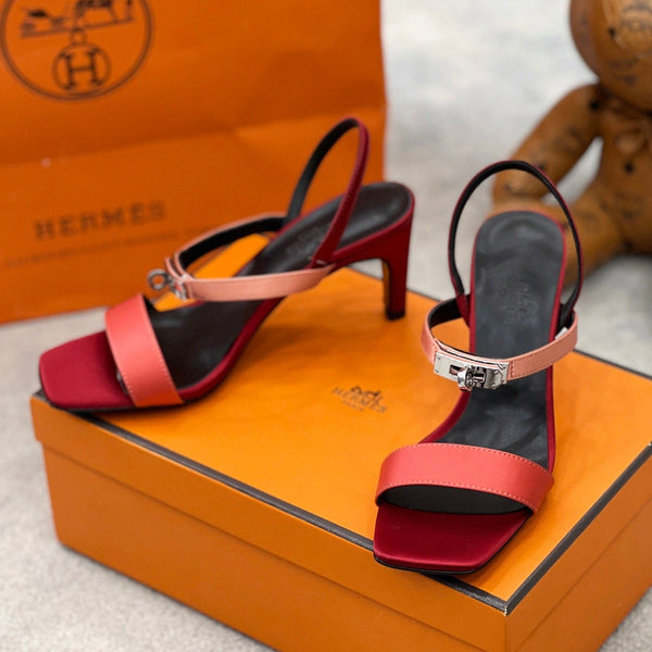 hm glamour 75 tessuto di seta rosso pelle di vitello nera