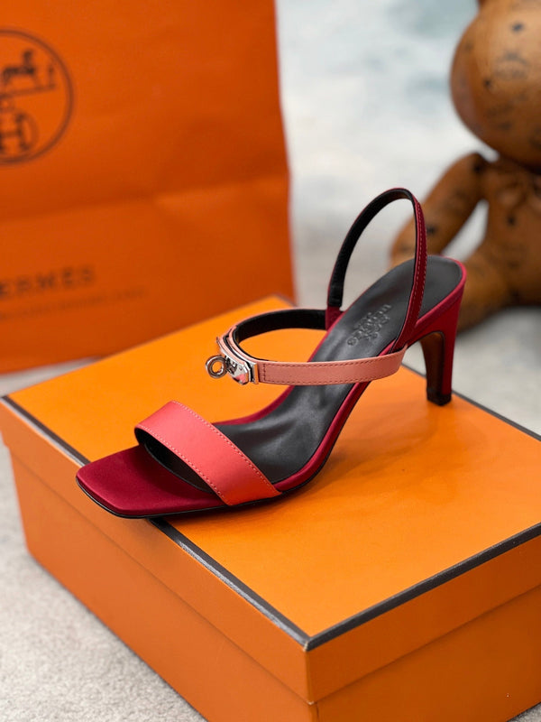 hm glamour 75 tessuto di seta rosso pelle di vitello nera