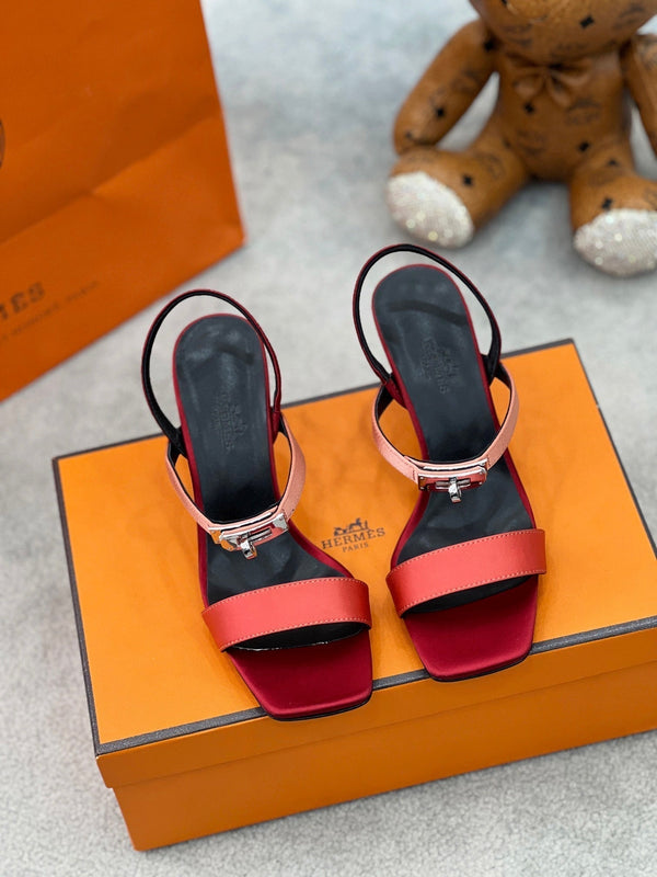 hm glamour 75 tessuto di seta rosso pelle di vitello nera