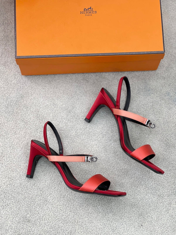 hm glamour 75 tessuto di seta rosso pelle di vitello nera