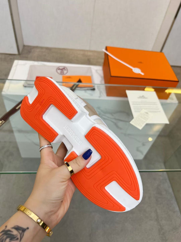 GIGA SNEAKER CARAMELLO MIX PELLE DI VITELLO GRIGIO CHIARO