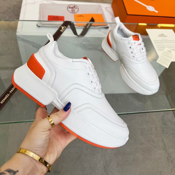 Sneaker HM Giga 50 in pelle di capra bianca e arancione