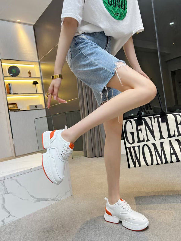 Sneaker HM Giga 50 in pelle di capra bianca e arancione