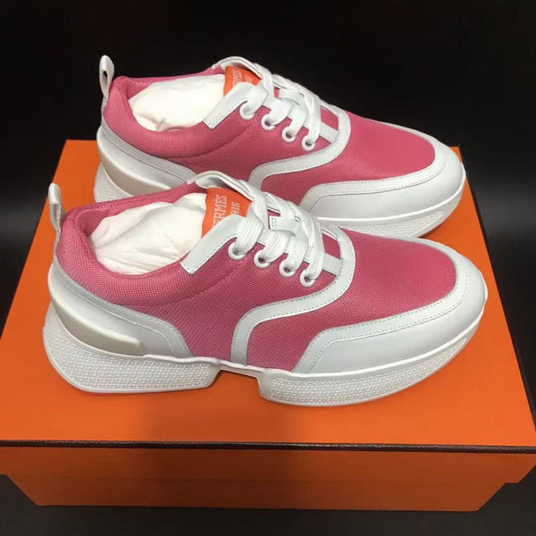 Sneaker HM Giga 50 in tela rosa, pelle di capra bianca e arancione