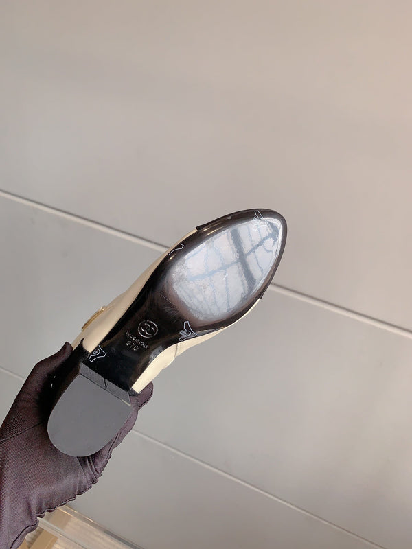 CC Low-Cut Logo Ankle Boots 50mm Black White Sheepskin Frabic 464559