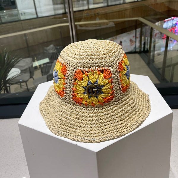 BUCKET HAT IN BEIGE MIX COLORFUL RAFFIA 956212