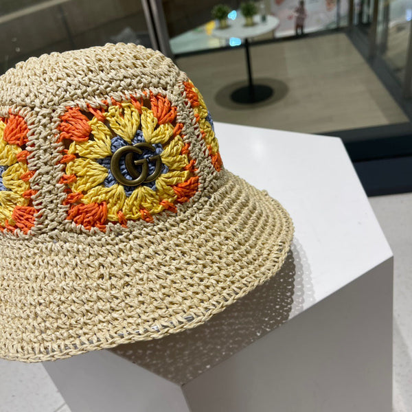 BUCKET HAT IN BEIGE MIX COLORFUL RAFFIA 956212