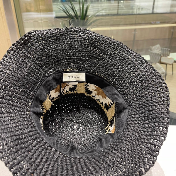 BUCKET HAT IN BLACK MIX COLORFUL RAFFIA 956213