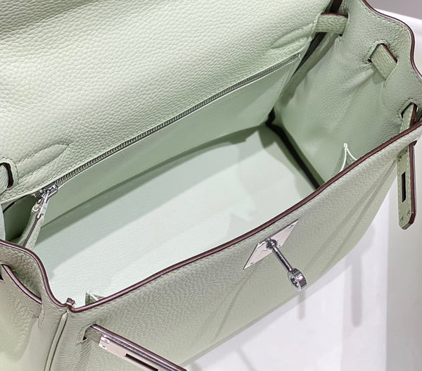 HM KELLY 28CM LIGHT GREEN TOGO SILVER HARDWARE