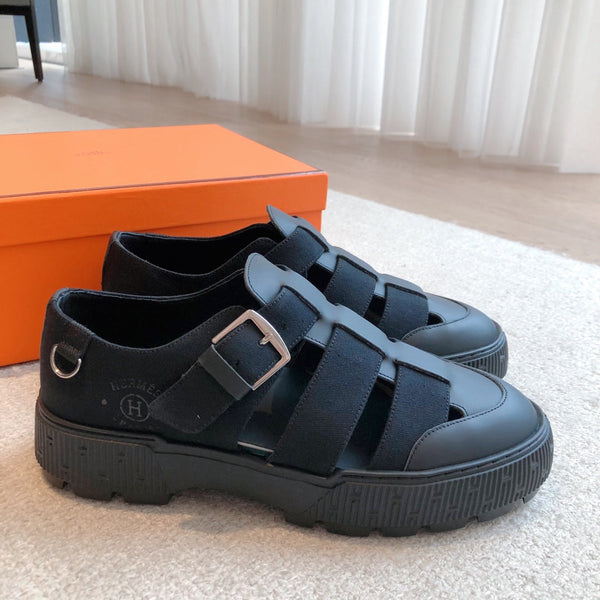 HM ITEM SANDAL SPACE CALFSKIN AND DENIM