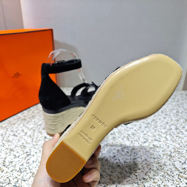 ELDA ESPADRILLE 80 BLACK SUEDE