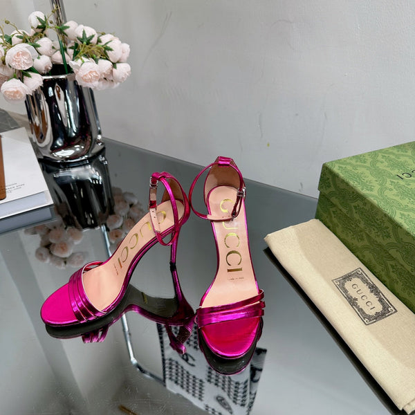 GG 105 HIGH HEEL SANDAL METALLIC PURPLE LAMBSKIN