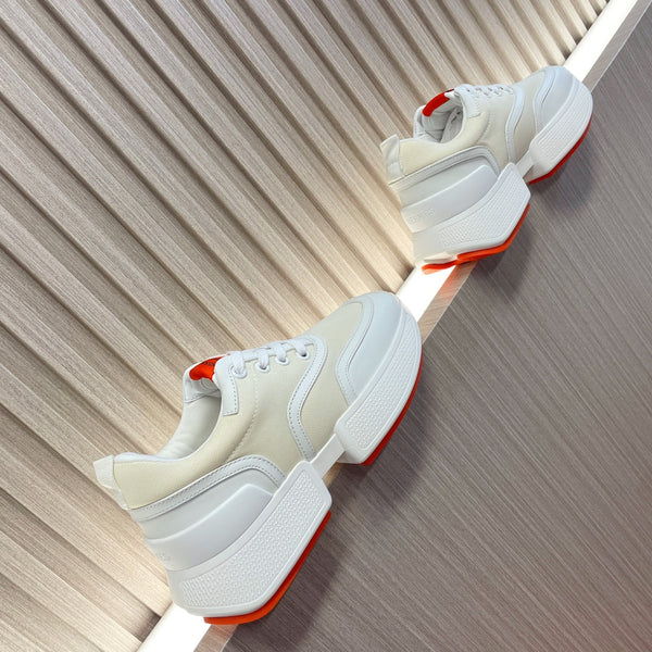 Sneaker HM Giga 50 Beige Canvas Bianco Pelle di capra Arancione