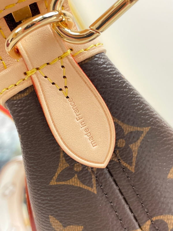 NEVERFULL BB 24 TELA MONOGRAM MARRONE E RIFINITURE IN PELLE, FERRAMENTA ORO