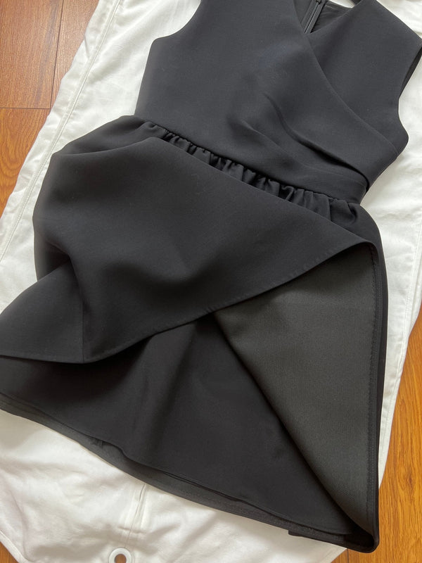 CD Dress Black Wool Silk