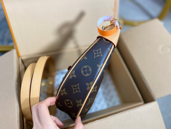 LOOP 23 IN TELA MONOGRAM MARRONE E RIFINITURE IN PELLE