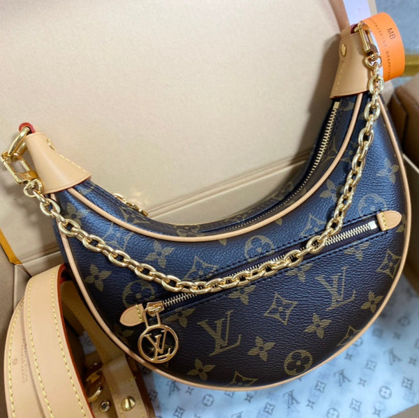 LOOP 23 IN TELA MONOGRAM MARRONE E RIFINITURE IN PELLE