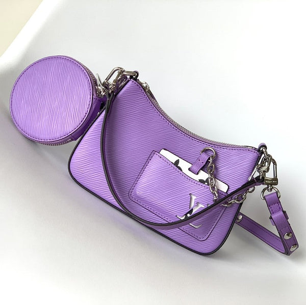 LV Marellini 19cm Purple Epi Grain Cowhide Metal HW