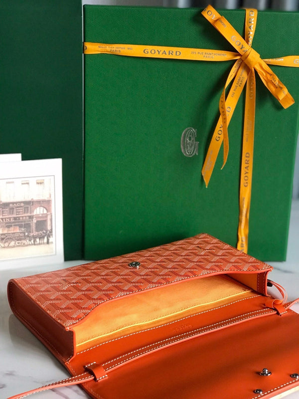 POCHETTE MONTE-CARLO PM 25 IN TELA GOYARDINE ARANCIO