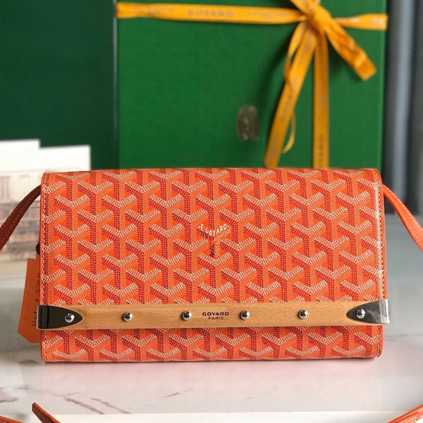 POCHETTE MONTE-CARLO PM 25 IN TELA GOYARDINE ARANCIO