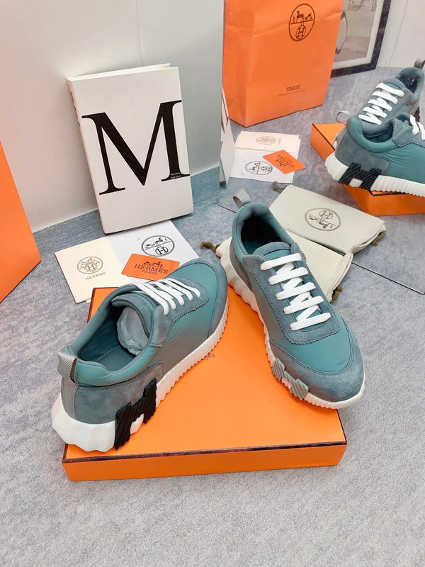 HM Bouncing Sneaker In Dark Turquoise Silk Lambskin 106445