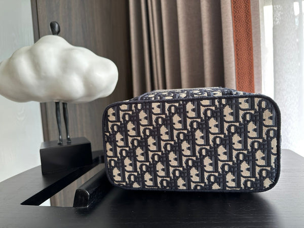 diortravel vanity 25 black beige oblique embroidery