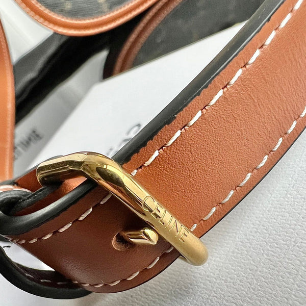 TRIOMPHE SHINY CALFSKIN HANDBAG 18 BLACK PARTERN