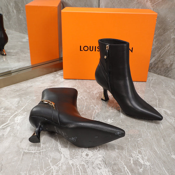LV Sparkle Ankle Boot 65mm Black Lambskin