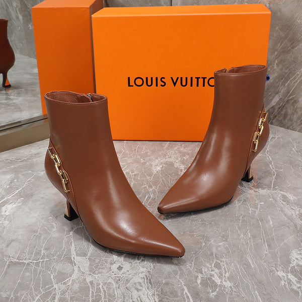 LV Sparkle Ankle Boot 65mm Brown Lambskin