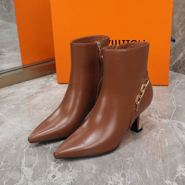 LV Sparkle Ankle Boot 65mm Brown Lambskin