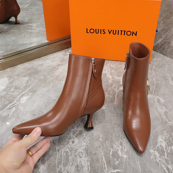 LV Sparkle Ankle Boot 65mm Brown Lambskin