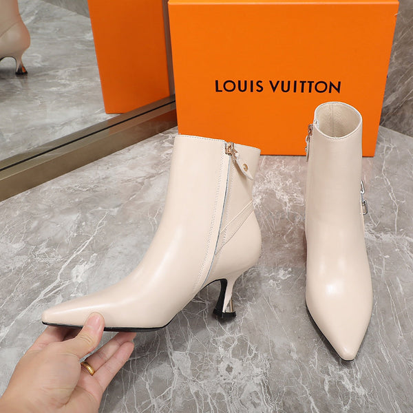 LV Sparkle Ankle Boot 65mm Beige Lambskin